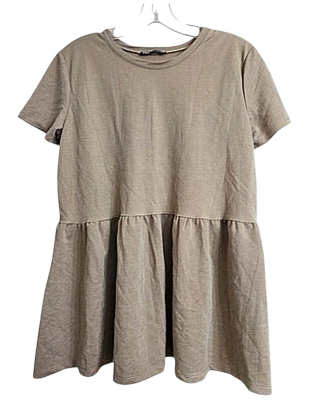 Zara Rayon Blend Short Sleeve Peplum Top, Size Medium